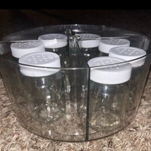 Spice Jars With Rotating Organizer
